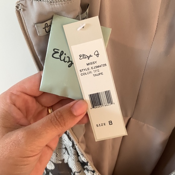 Nordstrom Eliza J taupe lace cocktail dress - Picture 4 of 5